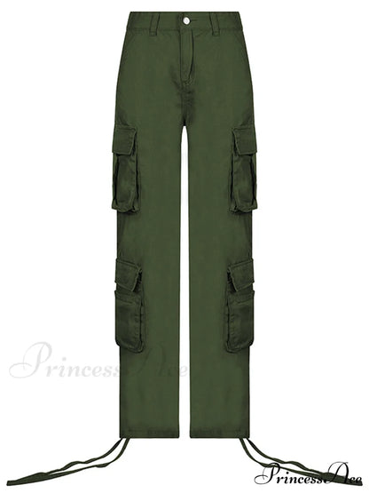 Ruched Big Pockets Cargo Jeans
