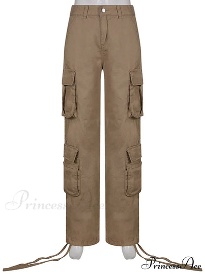 Ruched Big Pockets Cargo Jeans