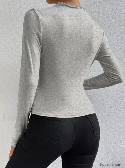 Ruching Long Graceful Sleeve Shirt