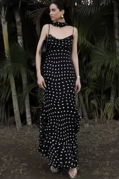Ruffled Spaghetti Strap Maxi Dress