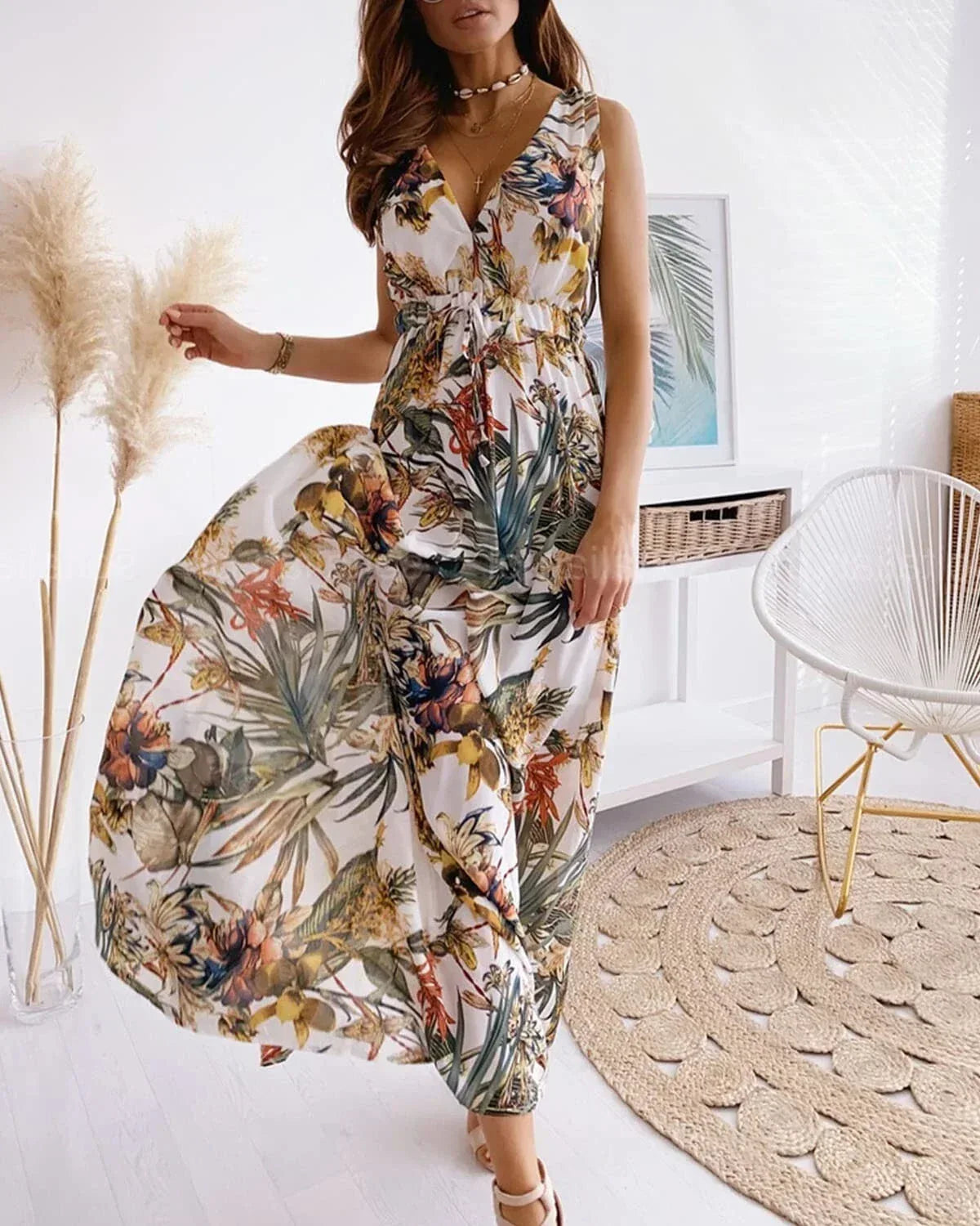 Flowy Summer Maxi Dress For Beach