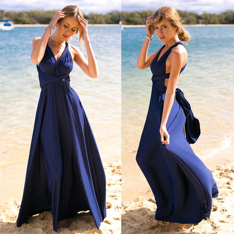 Convertible Multiway Infinity Halter Backless High Slit Maxi Dress