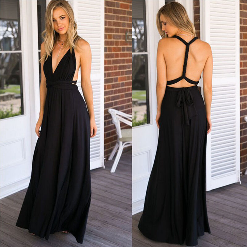 Convertible Multiway Infinity Halter Backless High Slit Maxi Dress