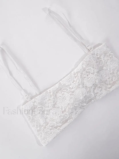 Satin Draped Lace Bralette Top