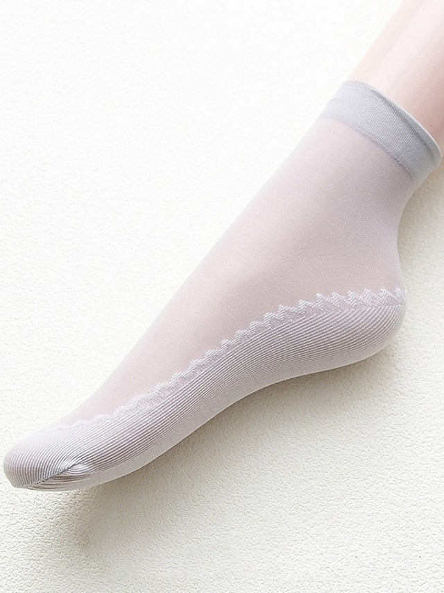 Anckle Socks Low Cut Socks Outdoor Daily Holiday Solid Color Acrylic Fibers Simple Casual Elastic Casual 1 Pair for Women