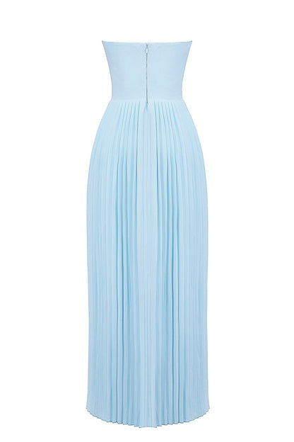 Aurora Pleated Maxi Dress | Corset Bodice | Strapless Silhouette