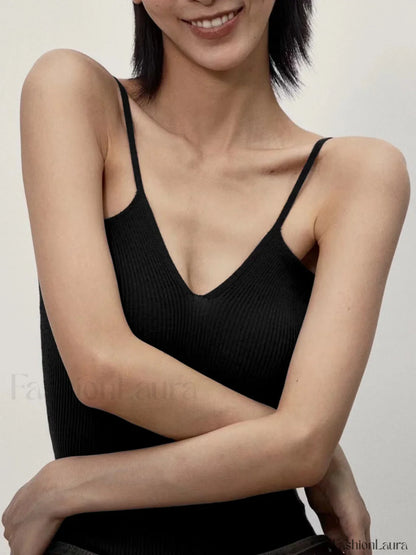 Seamless Deep Graceful Neck Ribbed Cami