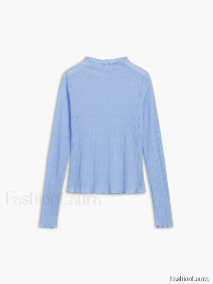 See Through Graceful Mesh Textured Shirt
