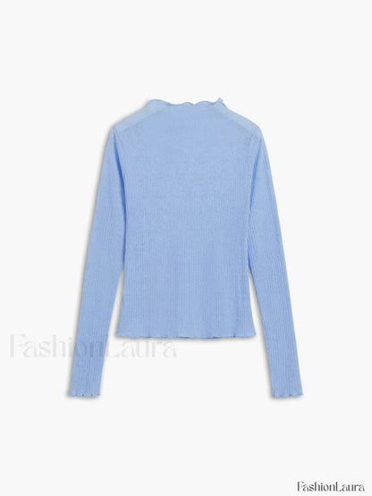 See Through Graceful Mesh Textured Shirt