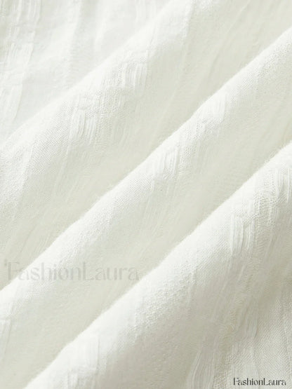 Semi-Sheer Solid Square Neckline Short Dress