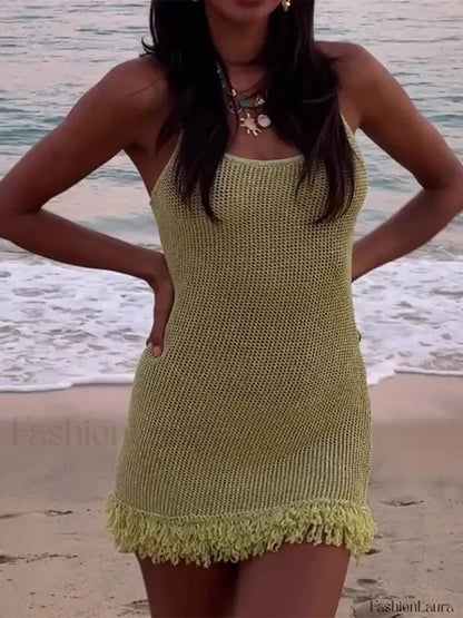 Sequin Tassel Hem Mini Dress