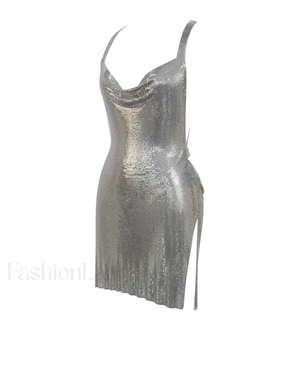 Serenity Silver Stylish Copper Mesh Dress