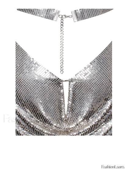 Serenity Silver Stylish Copper Mesh Dress