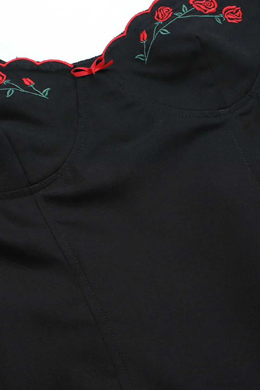 Sexy Embroidered Spaghetti Strap A Line Fitted Mini Dress