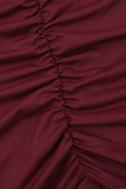 Sexy Off Shoulder Ruched Ruffle Long Sleeve Mini Dress