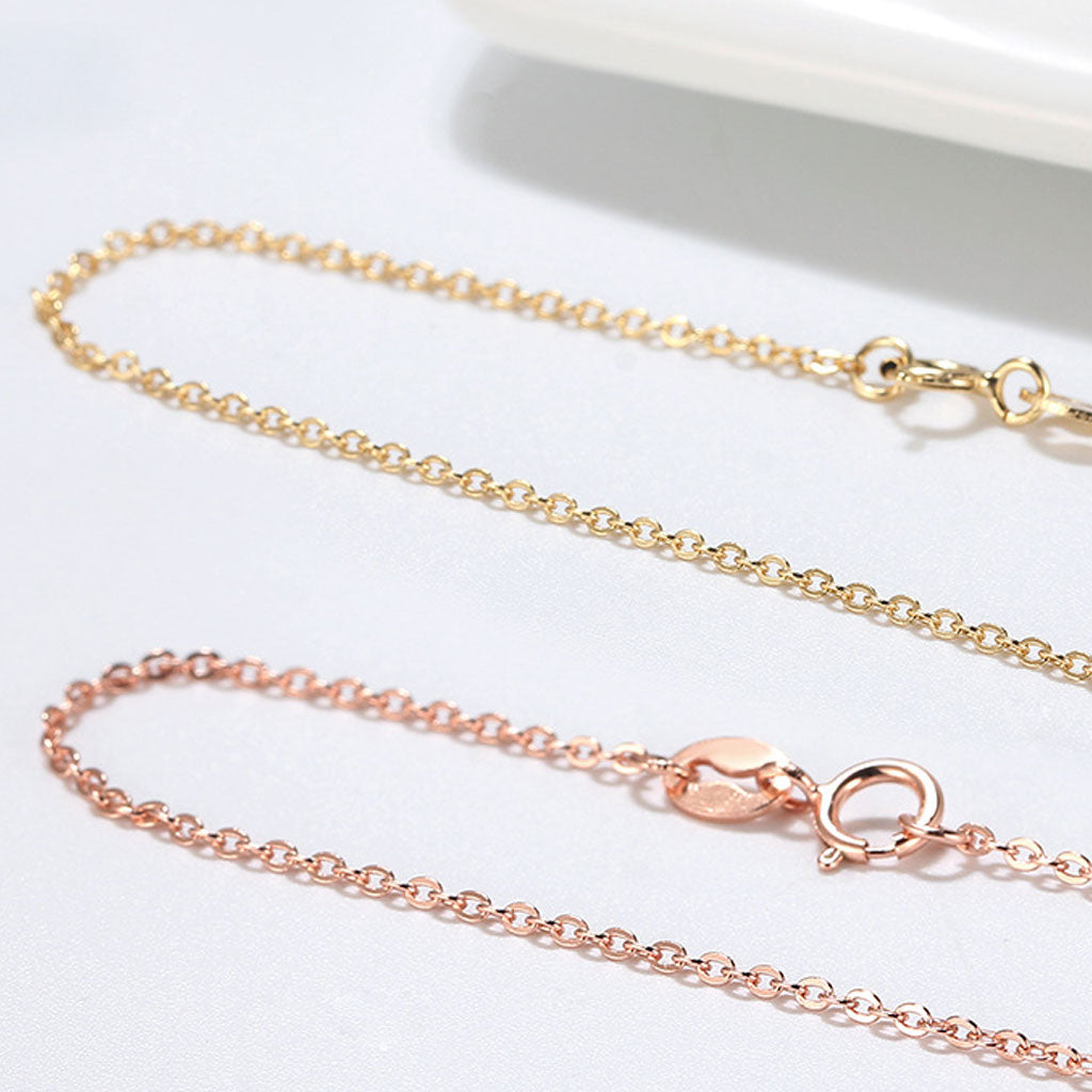 Shimmer Sterling Silver 1.1MM Polished Cable Chain Necklace