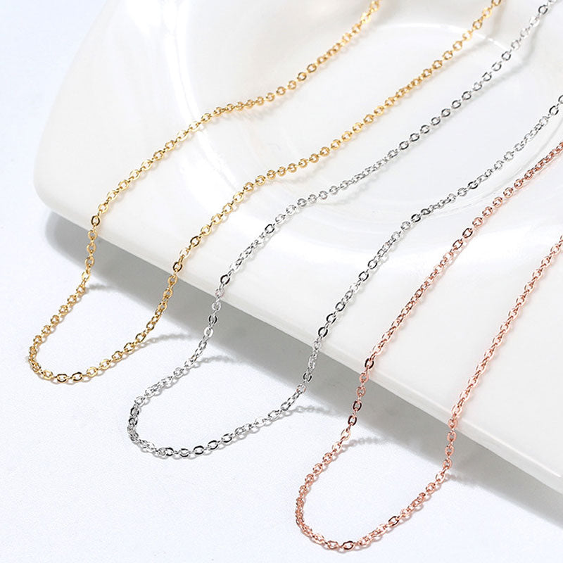 Shimmer Sterling Silver 1.1MM Polished Cable Chain Necklace