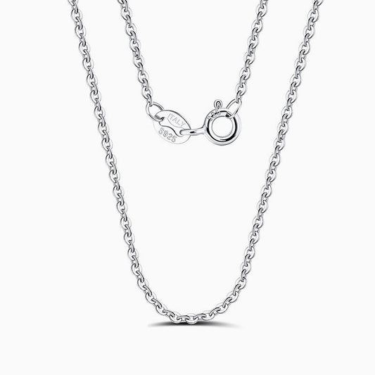 Shimmer Sterling Silver 1.1MM Polished Cable Chain Necklace