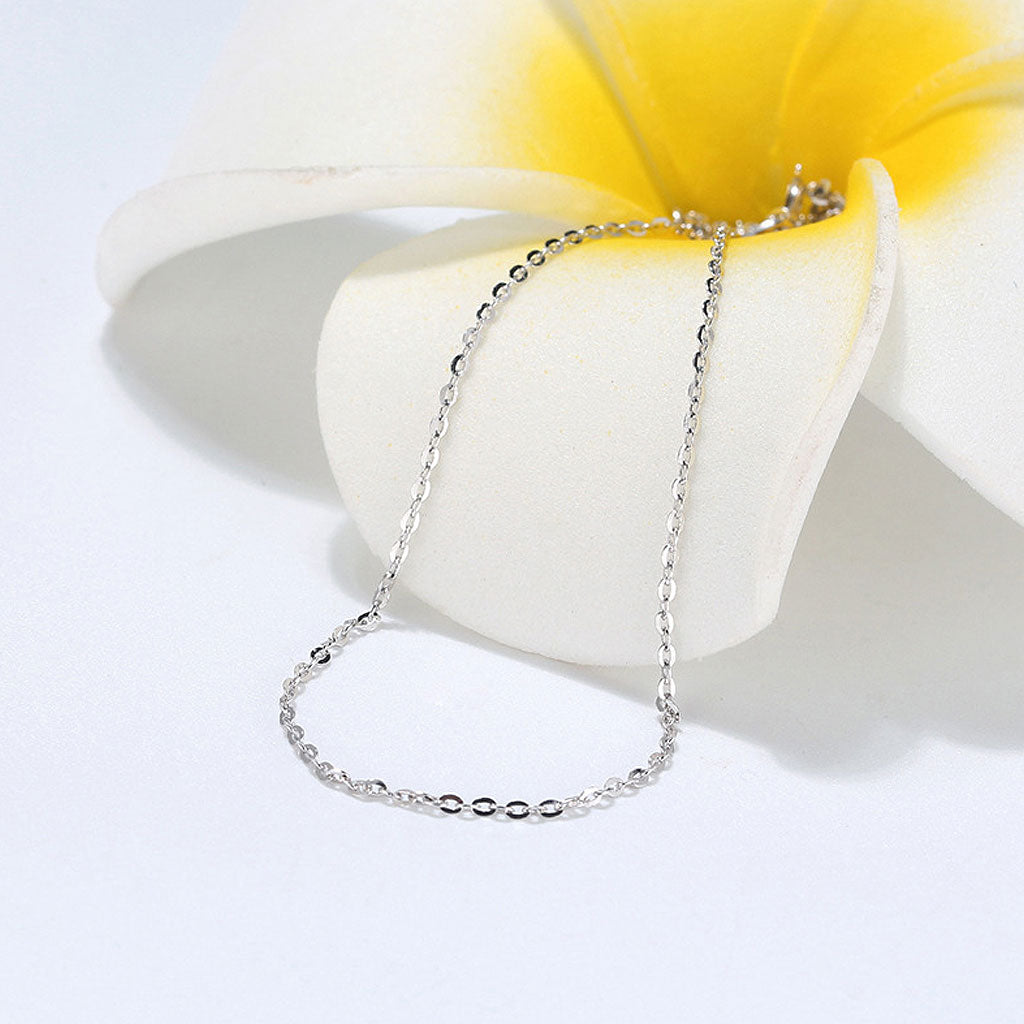 Shimmer Sterling Silver 1.1MM Polished Cable Chain Necklace