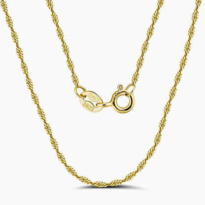 Shimmer 1.5MM Twisted Singapore Chain Necklace in Sterling Silver