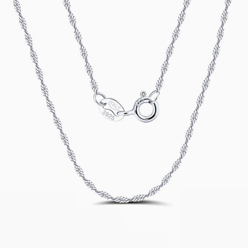Shimmer 1.5MM Twisted Singapore Chain Necklace in Sterling Silver
