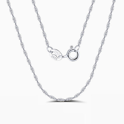 Shimmer 1.5MM Twisted Singapore Chain Necklace in Sterling Silver