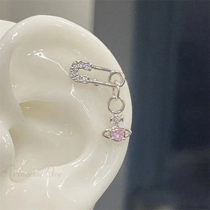 Shiny Saturn 316L Stainless Steel Stud Earring