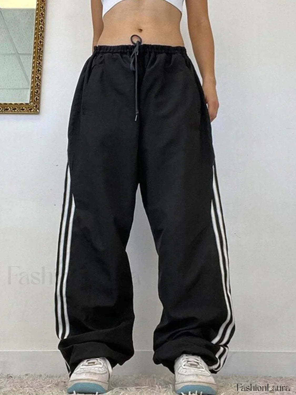 Side Stripe Wide Leg Pants