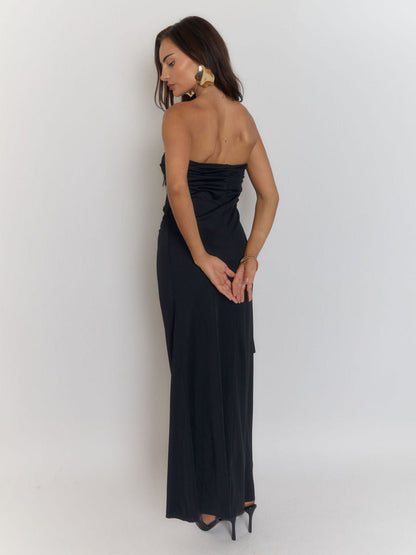 Strapless Backless Column Floor Length Maxi Dress