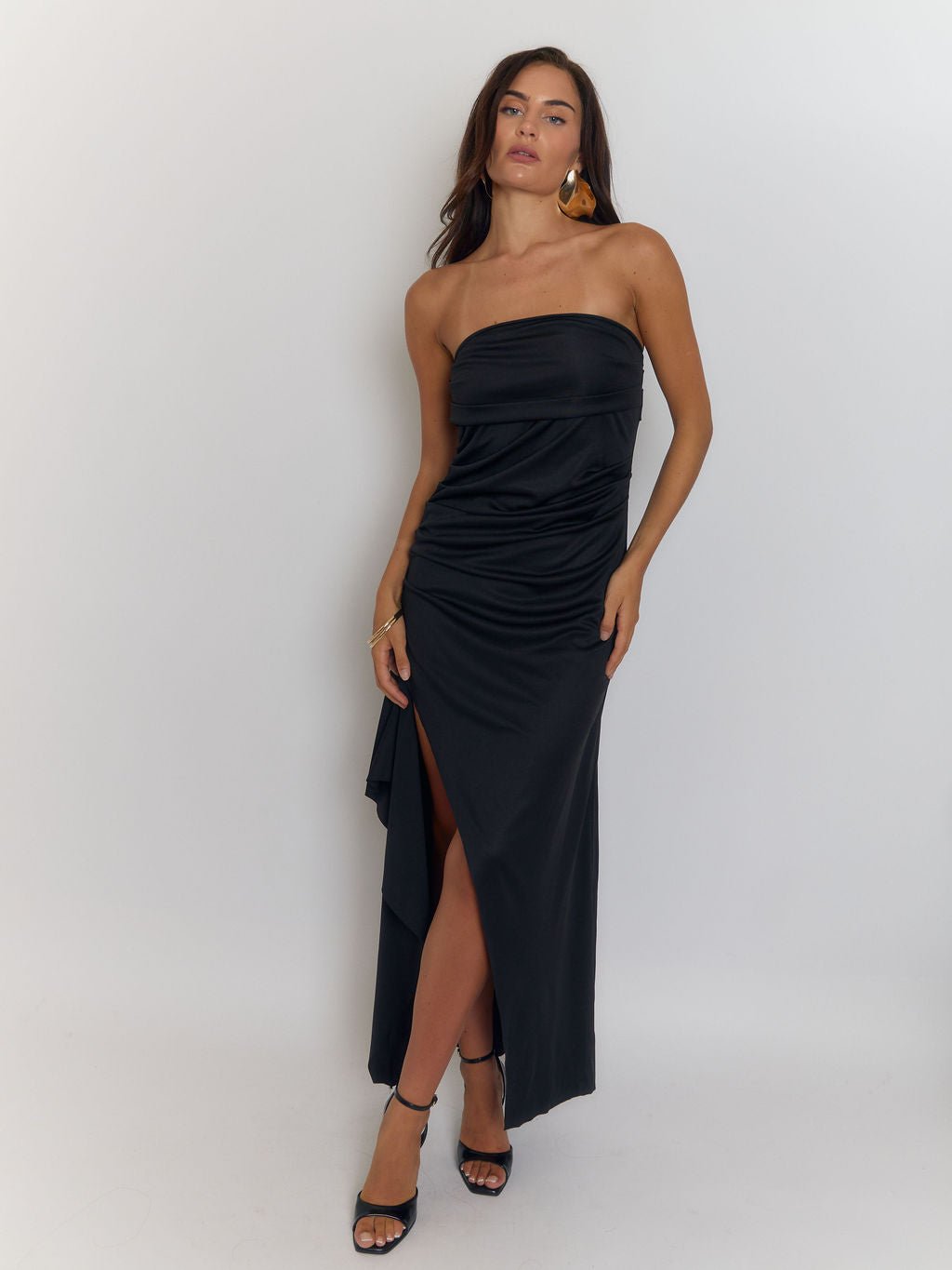 Strapless Backless Column Floor Length Maxi Dress