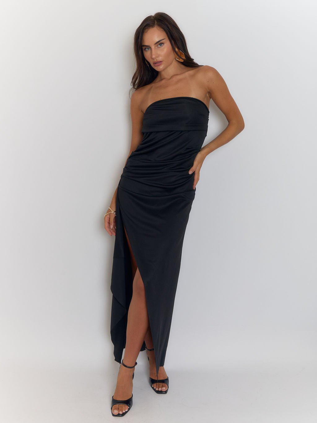Strapless Backless Column Floor Length Maxi Dress