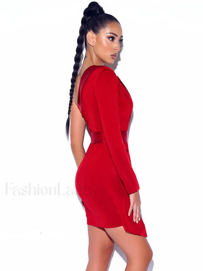 Silver Night Wine Red Graceful Sequin Crepe Tuxedo Blazer Dress