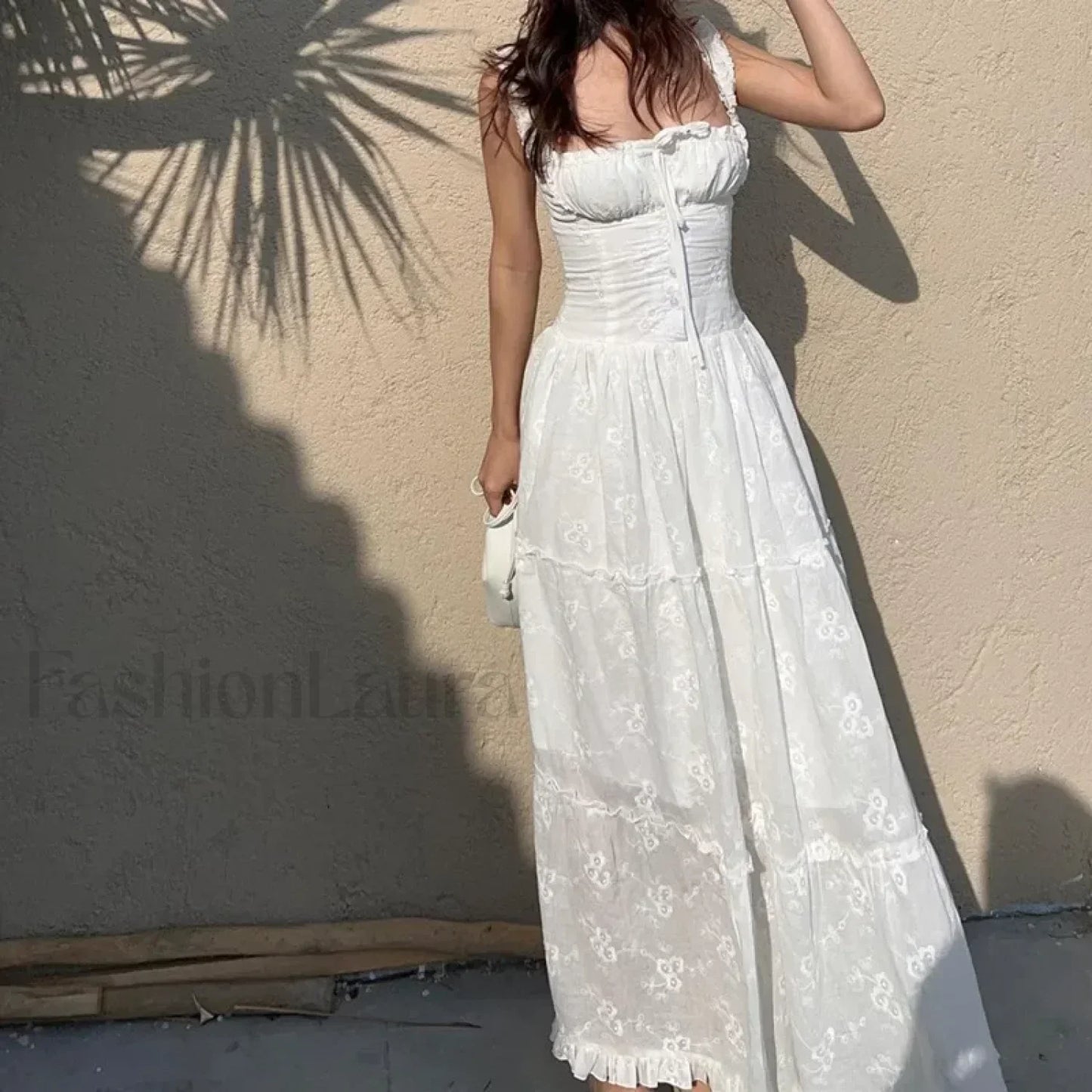 Simple Elegant Square Neck Floral Dress