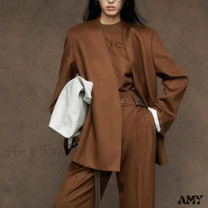 Simple Italian Wool Print T-Shirt Suit