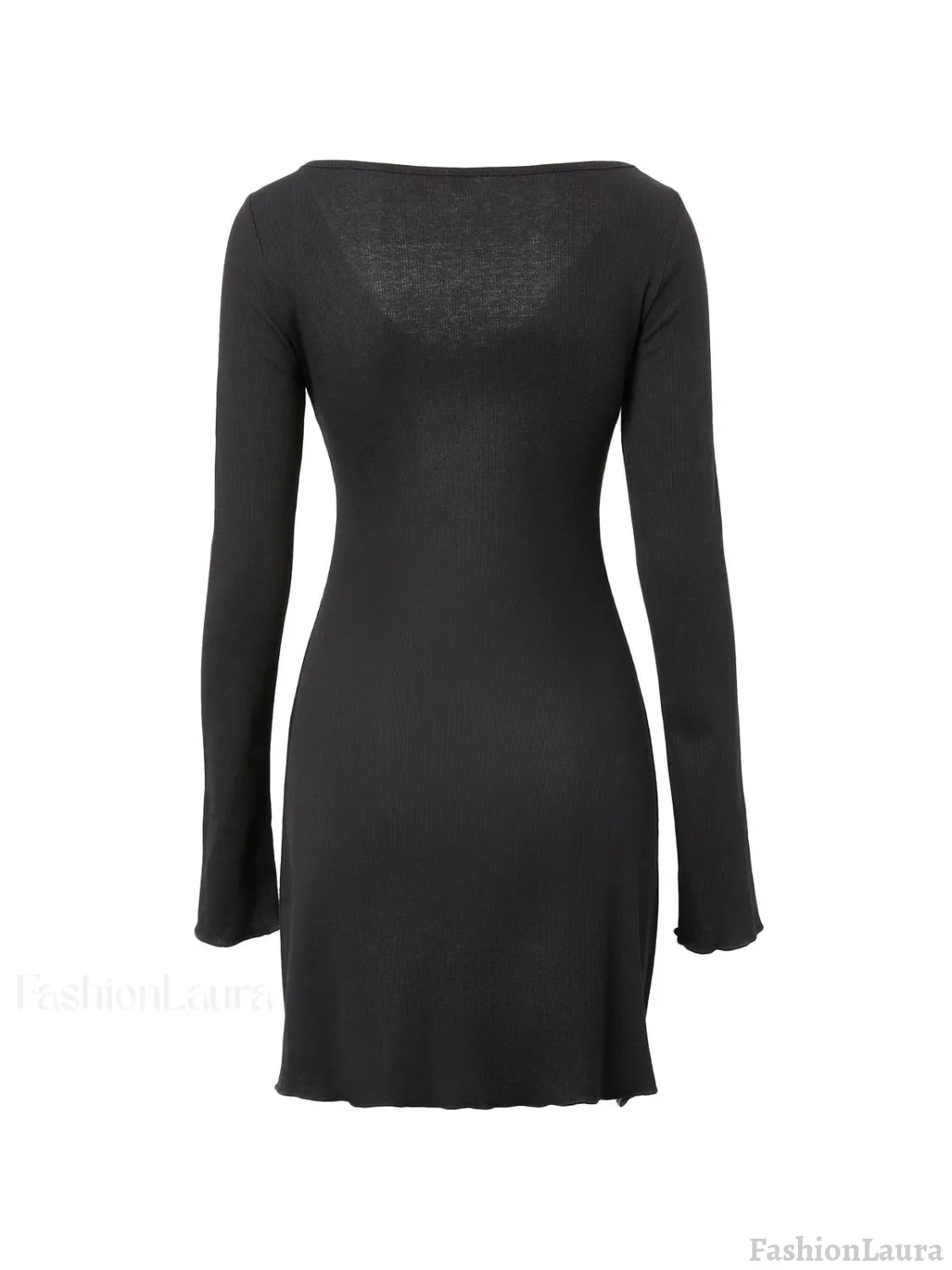 Simple Knitted Long Sleeve Mini Dress