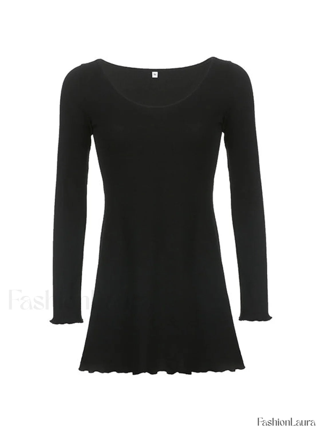 Simple Knitted Long Sleeve Mini Dress