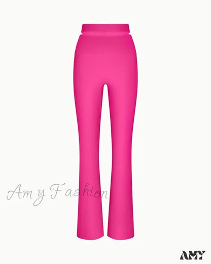 Sleek Stretch Cutout Foldover Trouser
