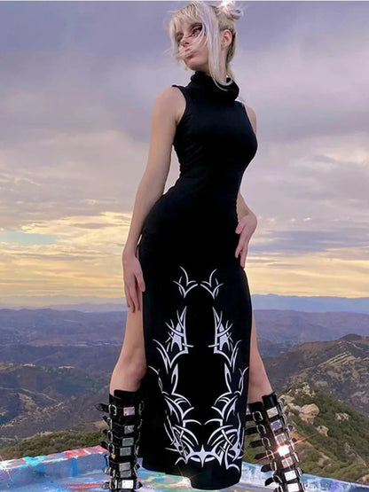 Sleeveless Mysterious Full-Length Dress