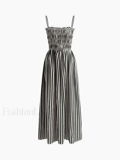 Sleeveless Pinstripe Long Dress