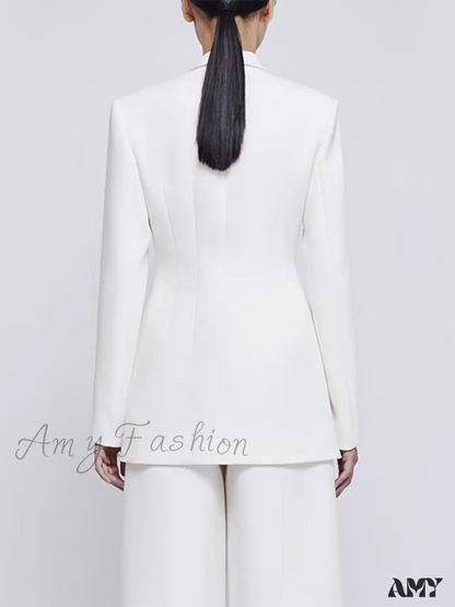 Slimming Hollow Out Casual Lapel Long Sleeve Notched Collar Patchwork Belt Fashion Style Coats Blazer