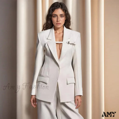 Slimming Hollow Out Casual Lapel Long Sleeve Notched Collar Patchwork Belt Fashion Style Coats Blazer