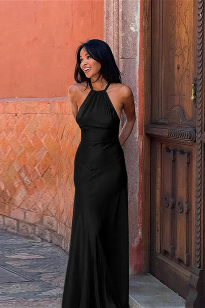 Slinky Halter Fitted Party Dress