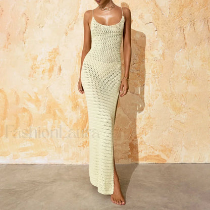 Slit Bodycon Knit Maxi Cover Up