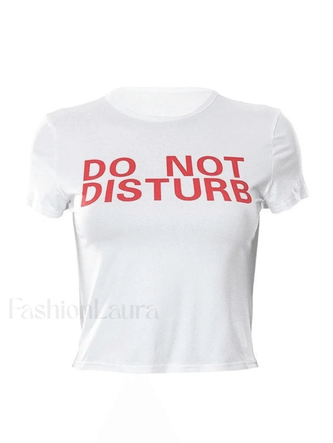 Slogan Print White Crop Top