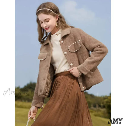 Small Fragrant Lapel Thick Warm Y2K Vintage Padded Outerwear Coat