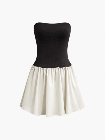 | Strapless Knitted Linen Mini Dress