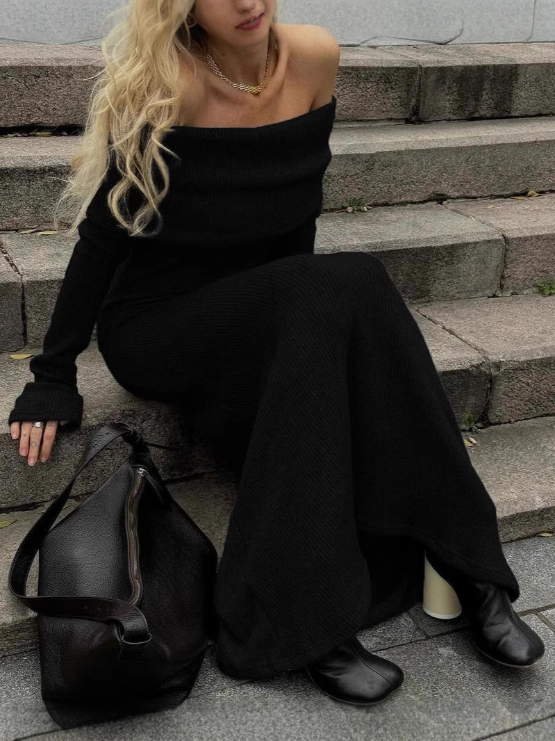 | Knit Pullover Maxi Dress - Soft Breathable Material