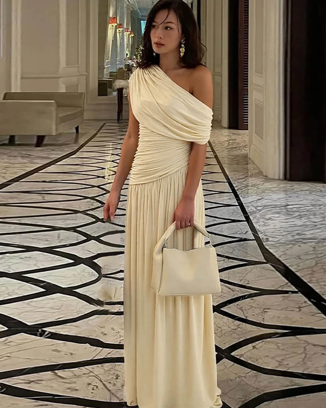 | One-Shoulder Maxi Dress