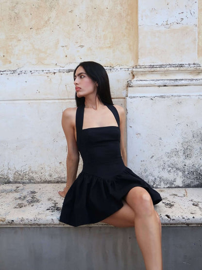 | Elegant Mini Dress in Autumn-Winter Fabric