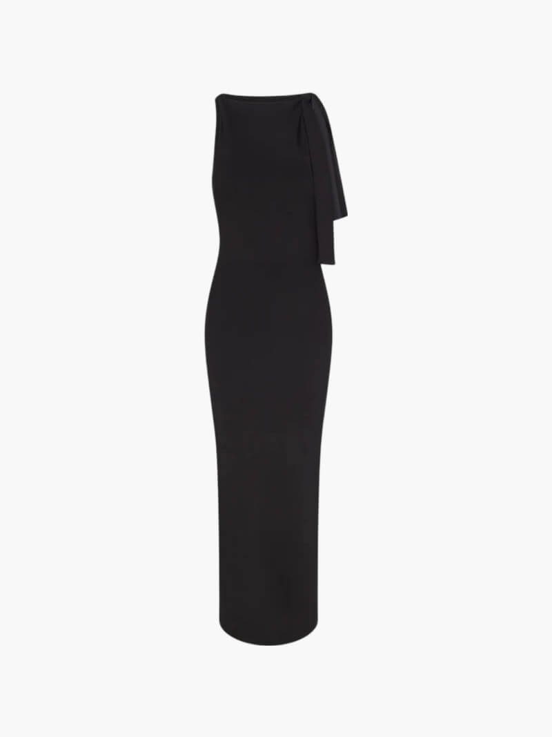 | One-Shoulder Tie Maxi Dress